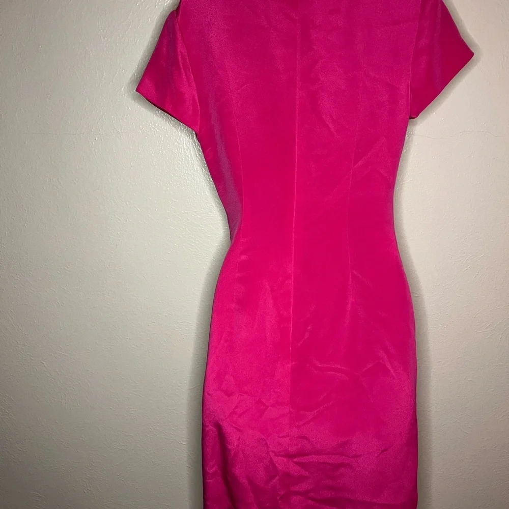 100% silk Maggy London Pink wrap dress - Picture 4 of 11